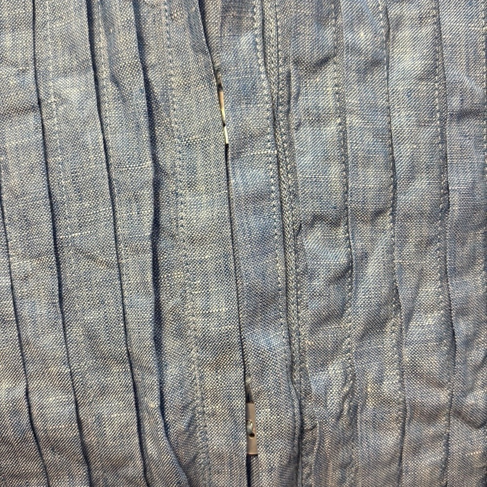Angela Romano Amalfi Linen Shirtdress S Blue Coastal Made in Italy Old Money - Picture 6 of 11